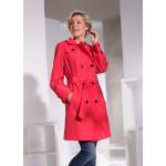 Rote bader Maxi Trenchcoats lang mit Gürtel aus Taft für Damen Größe M für den für den Herbst 