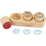 Reduzierte Emoji Smiley Holzstempel aus Holz 
