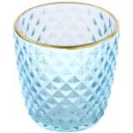 Hellblaue 9 cm Teelichthalter aus Glas 