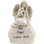 Graue 13 cm Engelfiguren aus Kunststein 