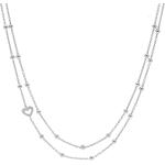 Silberne Zweireihige Halsketten & Mehrlagige Halsketten poliert mit Zirkonia für Damen 