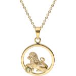 Goldene Peridot Ketten mit Löwen-Motiv vergoldet aus Gold 9 Karat mit Peridot für Damen 