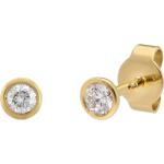 Goldene Diamant Ohrringe poliert aus Gold 18 Karat mit Diamant für Damen 