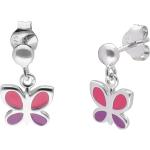 Silberne Schmetterling Ohrringe mit Insekten-Motiv Polierte für Mädchen 