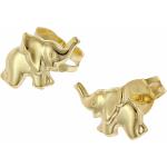 Goldene Elefanten Ohrringe mit Elefantenmotiv aus Gold für Kinder 