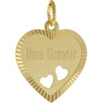 Goldene Herzanhänger mit Herz-Motiv aus Gold 9 Karat graviert für Damen 