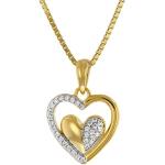 trendor Damen-Halskette mit Anhänger Gold auf Silber Herz mit Zirkonia 41206-45 45 cm