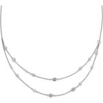 Silberne Elegante trendor Zweireihige Halsketten & Mehrlagige Halsketten poliert mit Zirkonia für Damen 