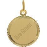 Goldene trendor Runde Kettenanhänger matt aus Gold 9 Karat für Kinder 