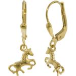 Goldene trendor Pferde Ohrringe mit Tiermotiv aus Gold 9 Karat 