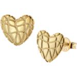 Goldene trendor Herzohrstecker poliert aus Gold 9 Karat für Damen 
