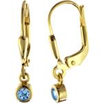 Hellblaue trendor Ohrhänger aus Gold 9 Karat mit Zirkonia für Damen 
