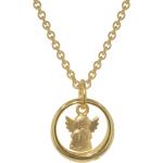 Goldene trendor Runde Taufringe mit Engel-Motiv vergoldet aus Gold 9 Karat mit Zirkonia für Kinder für Zeremonien 