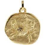 Goldene trendor Runde Krebs-Anhänger mit Sternzeichen-Motiv aus Gold für Herren zum Vatertag 