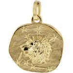 Goldene trendor Runde Löwe-Anhänger mit Löwen-Motiv aus Gold für Herren zum Vatertag 