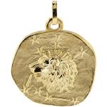 Goldene trendor Runde Löwe-Anhänger mit Löwen-Motiv aus Gold für Damen zum Vatertag 