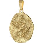 Goldene trendor Skorpion-Anhänger mit Sternzeichen-Motiv gehämmert aus Gold 9 Karat für Herren zum Vatertag 