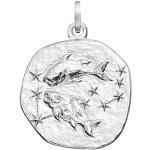 Silberne trendor Fische-Anhänger mit Sternzeichen-Motiv für Herren 