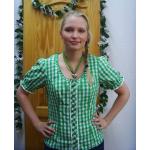 Grüne Karo Spieth & Wensky Trachtenblusen aus Leder für Damen Größe XS für den für den Frühling 