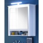 Weiße Moderne trendteam Nachhaltige Spiegelschränke matt aus Holz LED beleuchtet Breite 50-100cm, Höhe 50-100cm 