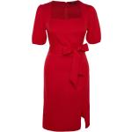 Rote Kurzärmelige Trendyol Midi Bandage-Kleider & Bodycon-Kleider enganliegend für Damen Größe XL Große Größen 
