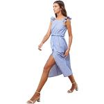 Blaue Casual Trendyol Leinenkleider aus Leinen für Damen Größe XS 