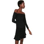 Schwarze Trendyol Mini Rundhals-Ausschnitt Bandage-Kleider & Bodycon-Kleider enganliegend für Damen Größe XS für Partys 