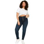 Reduzierte Marineblaue Casual Trendyol Straight Leg Jeans aus Denim für Damen Größe 6 XL Große Größen 