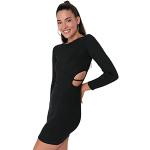 Schwarze Trendyol Mini Bandage-Kleider & Bodycon-Kleider mit Kapuze für Damen Größe S 
