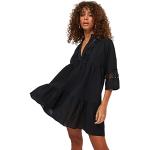Reduzierte Schwarze Elegante Trendyol Mini V-Ausschnitt Strandkleider aus Baumwolle maschinenwaschbar für Damen Größe XS 