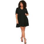 Reduzierte Schwarze Trendyol Mini V-Ausschnitt Kleider A-Linie aus Polyester für Damen Größe 6 XL Große Größen 