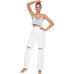 Weiße Trendyol Ripped Jeans & Zerrissene Jeans aus Denim für Damen Größe M 