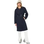 Marineblaue Oversize Trendyol Trenchcoats aus Polyester für Damen Größe XS 