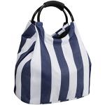 Reduzierte Blaue Gestreifte Maritime Strandtaschen & Badetaschen aus PVC gepolstert für Damen 