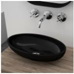 Schwarze Treos 710 Aufsatzwaschbecken & Aufsatzwaschtische aus Mineralguss 