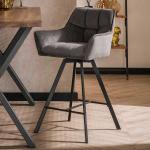 Anthrazitfarbene Gesteppte Moderne Rodario Barhocker & Barstühle aus Samt mit Armlehne Breite 50-100cm, Höhe 50-100cm, Tiefe 50-100cm 2-teilig 