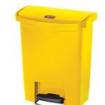 Treteimer Rubbermaid Slim Jim Kunststoff gelb 30 L Tretabfallbehälter mit Pedal an der Breitseite