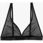 Schwarze Monki Triangel-BHs durchsichtig aus Mesh mit verstellbaren Trägern für Damen Größe S 