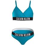 Reduzierte Blaue Casual Calvin Klein Triangel Bikinis für Kinder aus Polyester für Mädchen Größe 146 