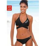 Schwarze VENICE BEACH Triangel-Bikinis mit Meer-Motiv für Damen Größe XS 