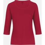Rubinrote 3/4-ärmelige Trigema Bio Nachhaltige T-Shirts für Damen Größe L 