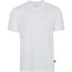 Weiße Unifarbene Trigema Rundhals-Ausschnitt T-Shirts aus Baumwolle für Herren Größe XS 