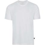 Weiße Unifarbene Kurzärmelige Trigema Rundhals-Ausschnitt T-Shirts aus Baumwolle für Herren Größe XS 