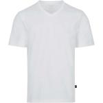 Weiße Unifarbene Trigema V-Ausschnitt T-Shirts aus Baumwolle für Herren Größe 5 XL 