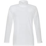 Weiße Melierte Langärmelige Trigema Rollkragen T-Shirts für Damen Größe XS 