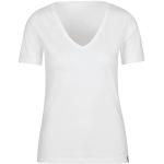 Weiße Elegante Kurzärmelige Trigema T-Shirts aus Baumwolle für Damen Größe L 