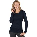 Reduzierte Marineblaue Langärmelige Trigema T-Shirts für Damen Größe XXL 