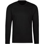 Schwarze Langärmelige Trigema T-Shirts aus Baumwolle für Damen Größe L 