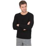 Schwarze Langärmelige Trigema Nachhaltige Basic-Shirts mit Knopf aus Fleece für Herren Größe 3 XL 