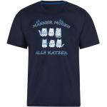 Marineblaue Trigema Statement-Shirts aus Baumwolle für Herren Größe M 